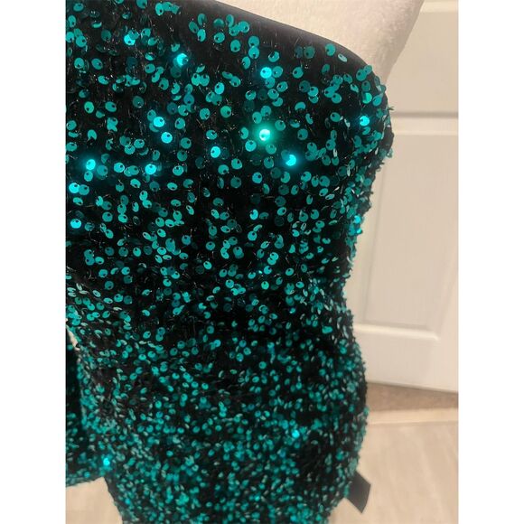 Lulus Women's One Shoulder Sequin Bodycon Dress Green Party Size L NWT - Picture 3 of 12